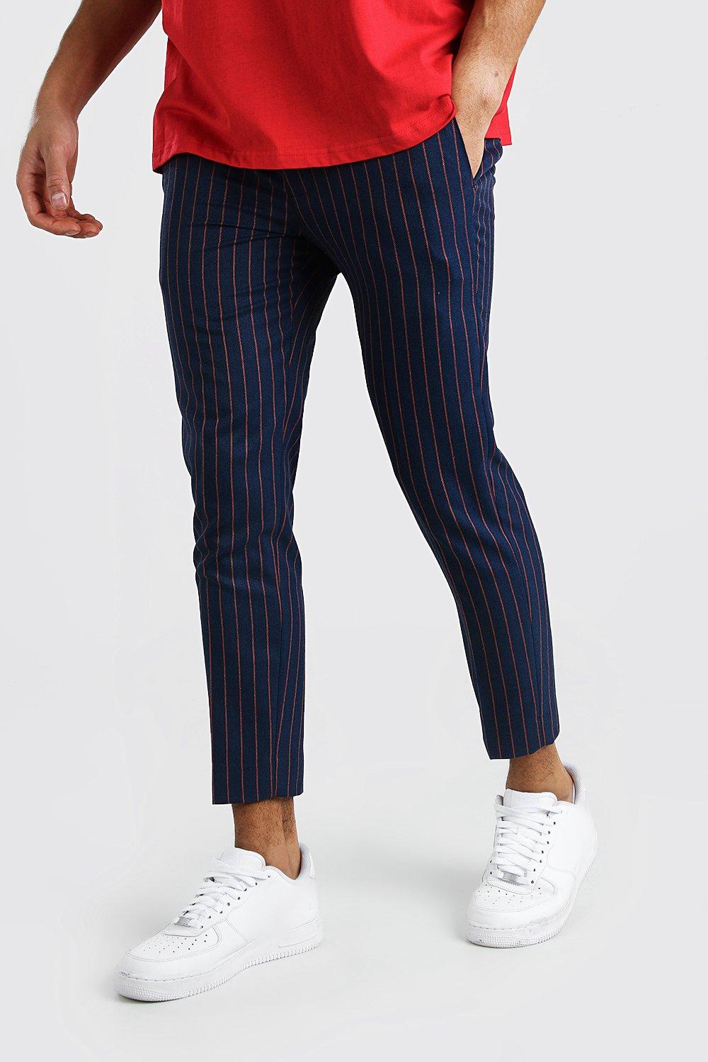 navy pinstripe pants