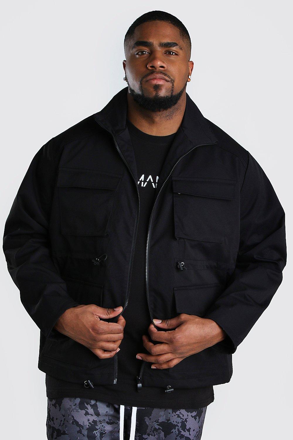 plus size black utility jacket