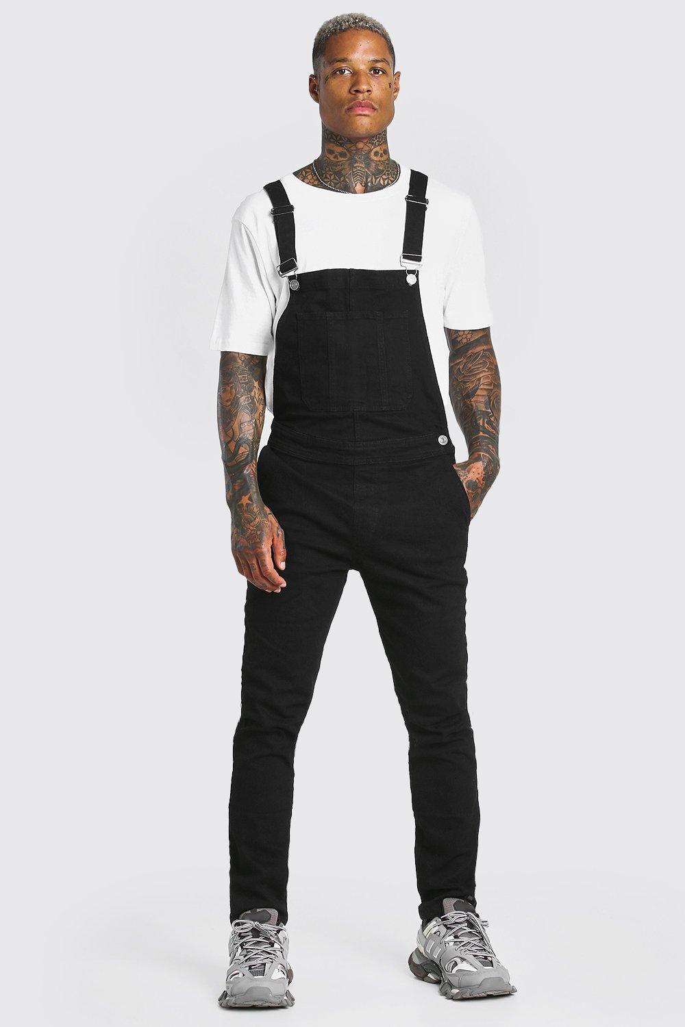 mens black overalls skinny