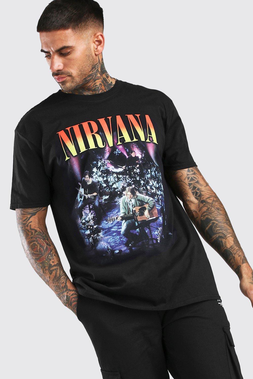 Oversized Nirvana Print T-Shirt | boohooMAN