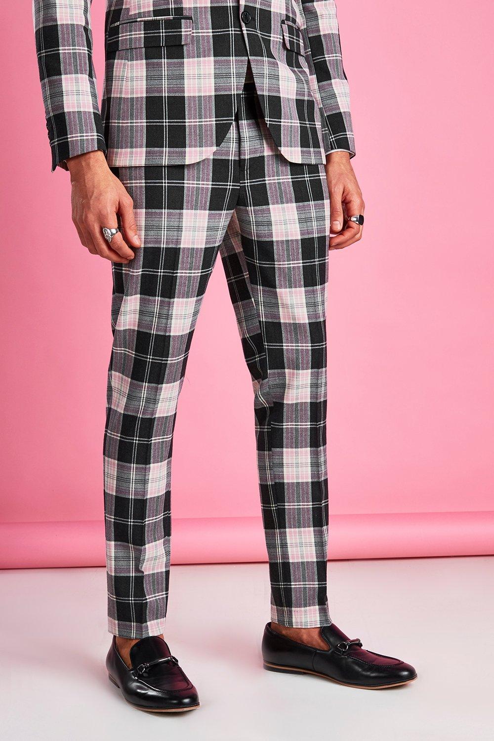 boohooman tartan trousers