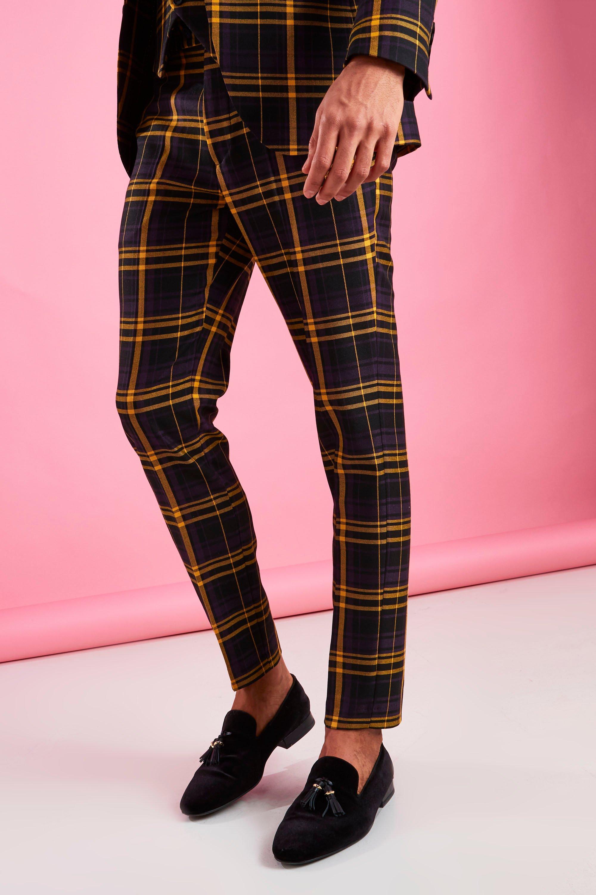 boohooman tartan trousers