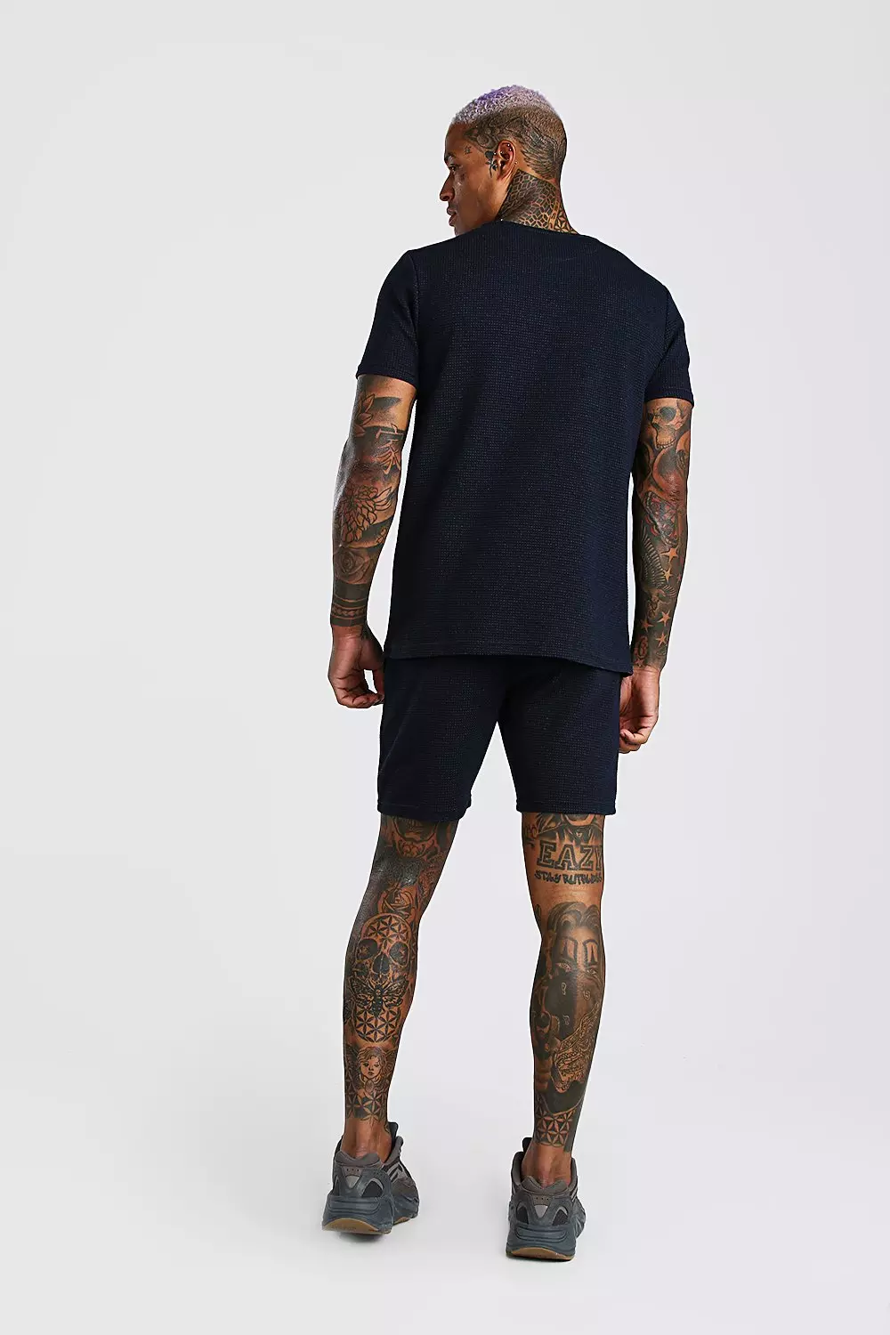 Waffle Textured T-Shirt & Short Set | boohooMAN USA