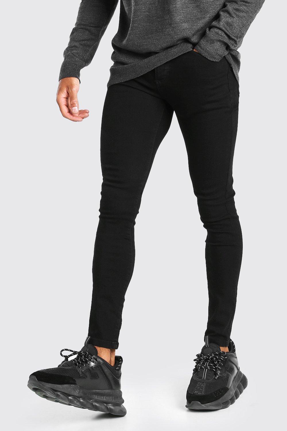 boohooMAN Mens Super Skinny Jeans - Black