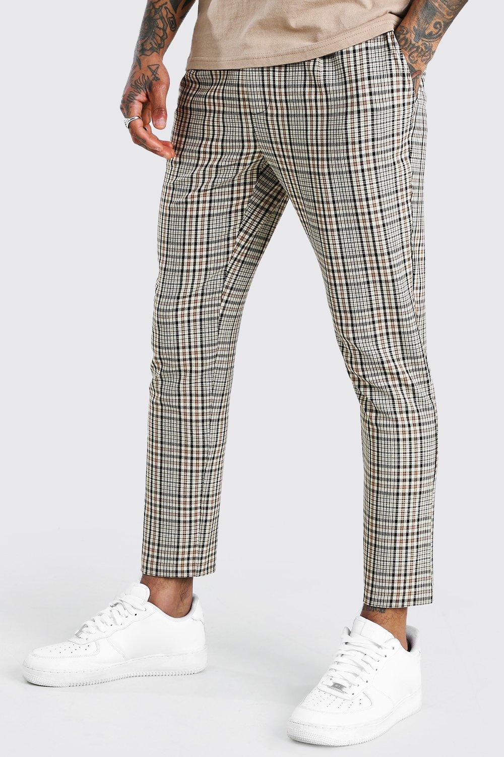 Boohooman cropped trousers sale