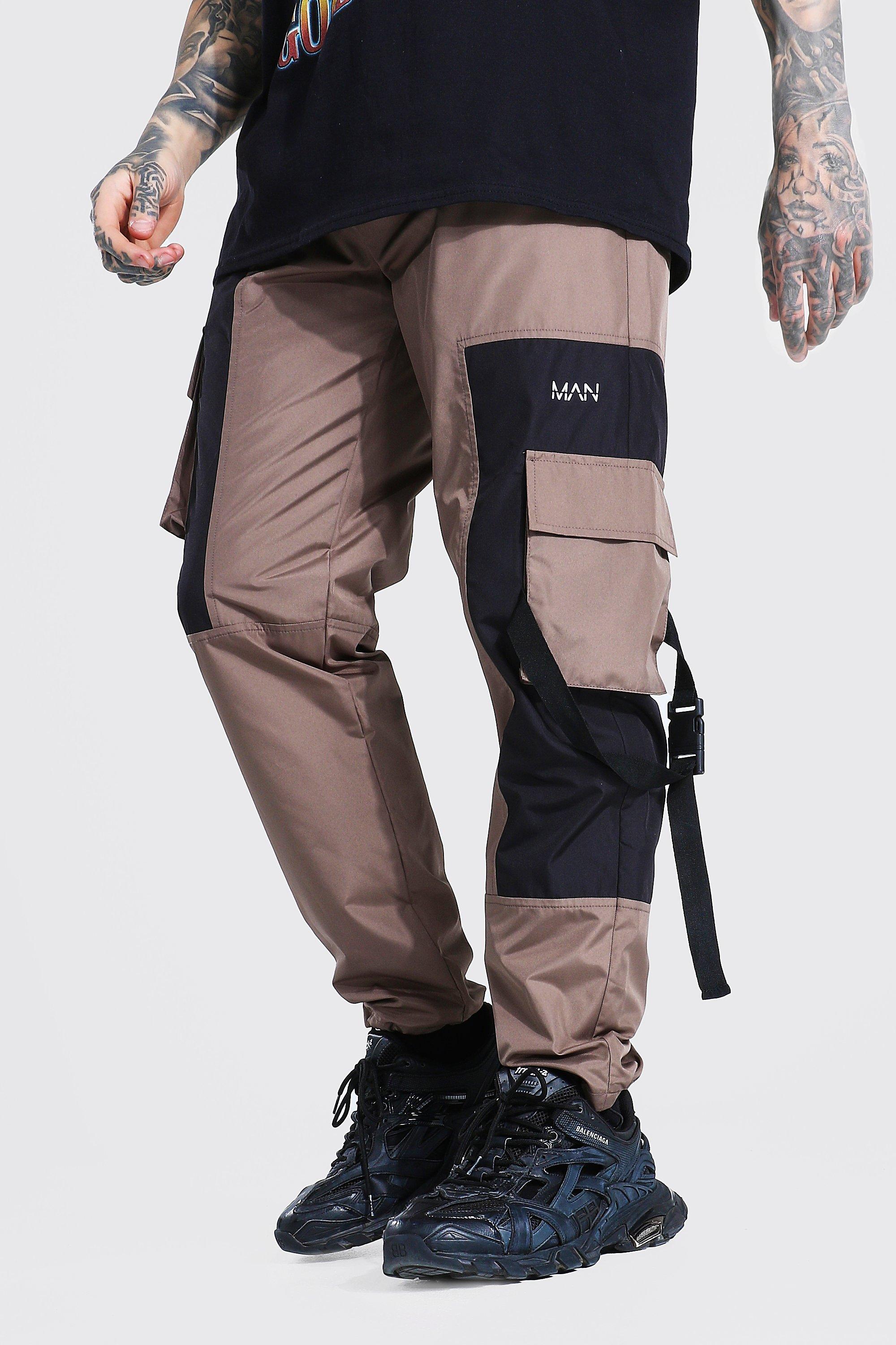 Multi Panel Contrast Cargo Trouser