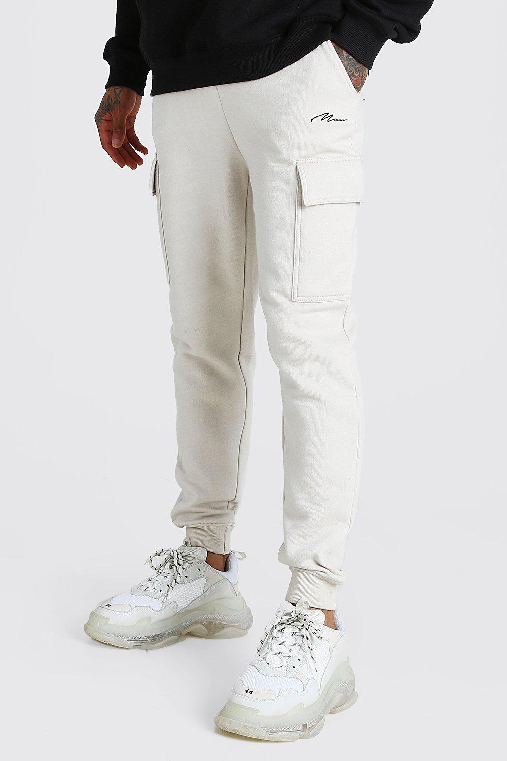 MAN Signature Slim Fit Cargo Joggers boohooMAN