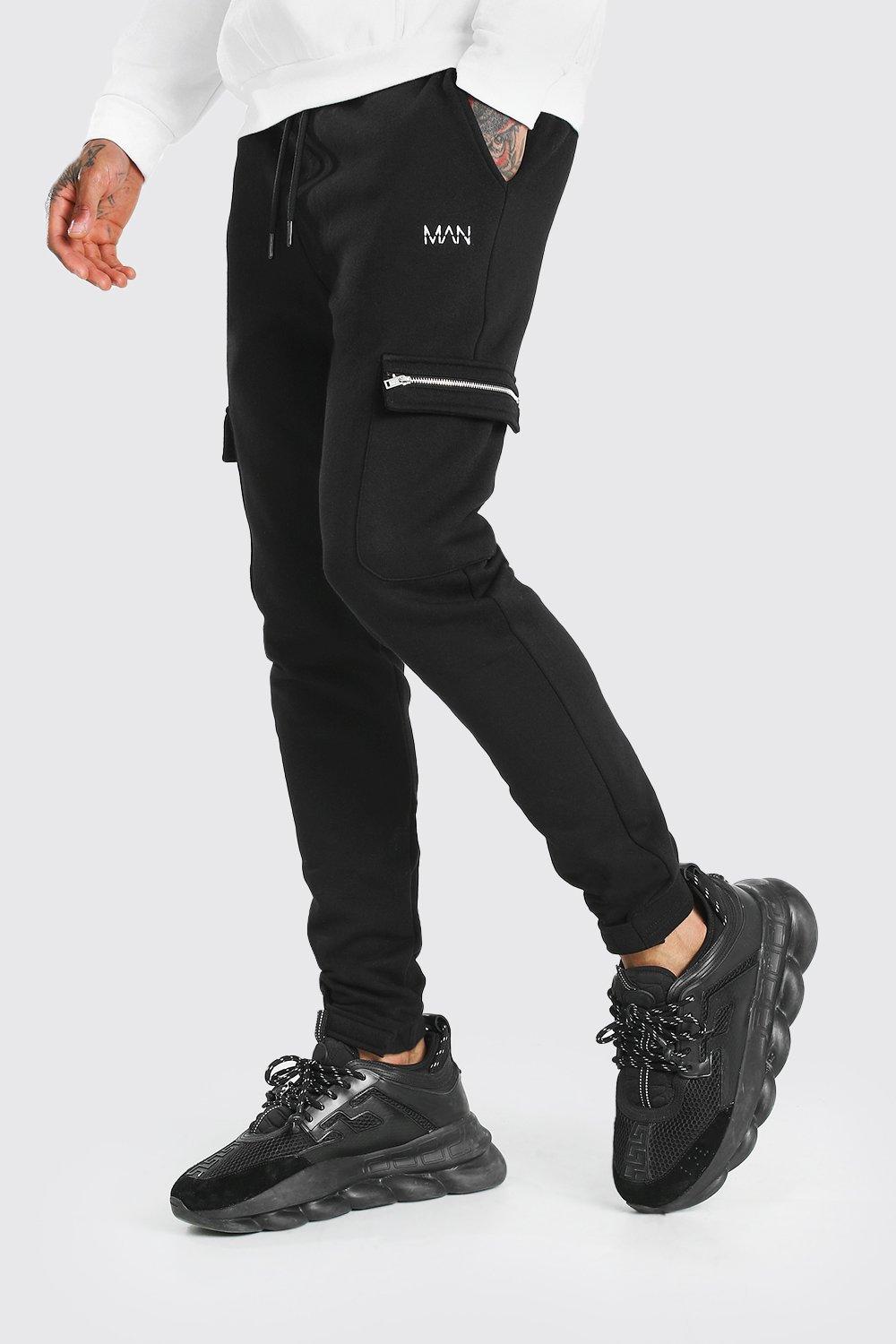 Zip Cargo Joggers With Cuff | boohooMAN