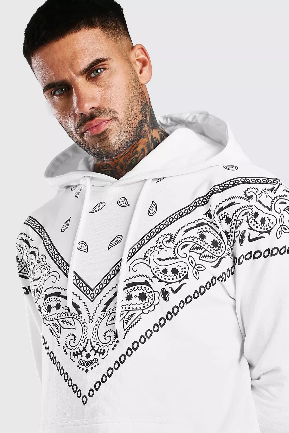 Bandana Print Hoodie boohooMAN AU