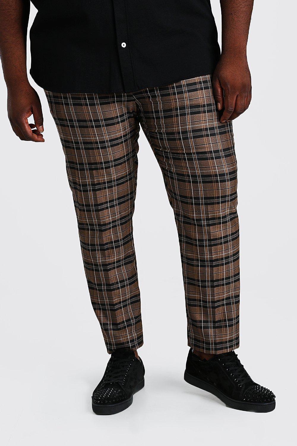 plus size tartan trousers