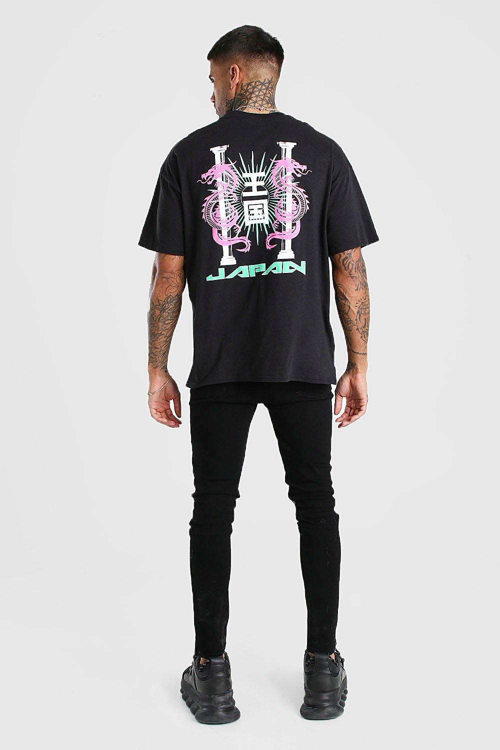 【期間限定送料無料】 black-oversized-japan-graphic- トップス
