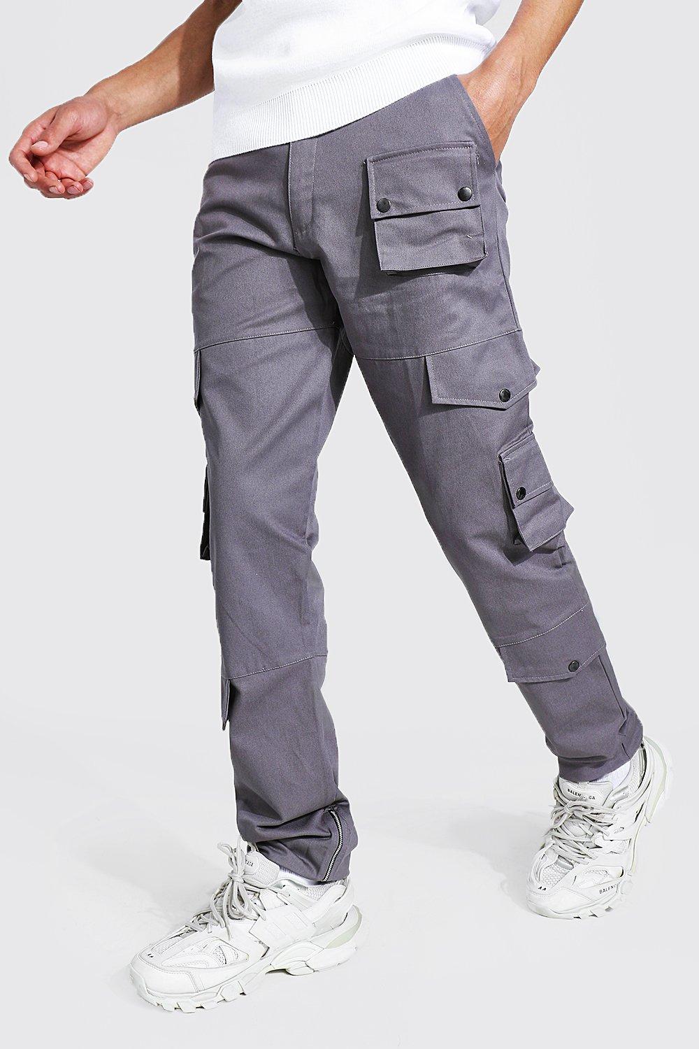 Tall Relaxed Fit Twill Cargo Trousers | boohooMAN UK