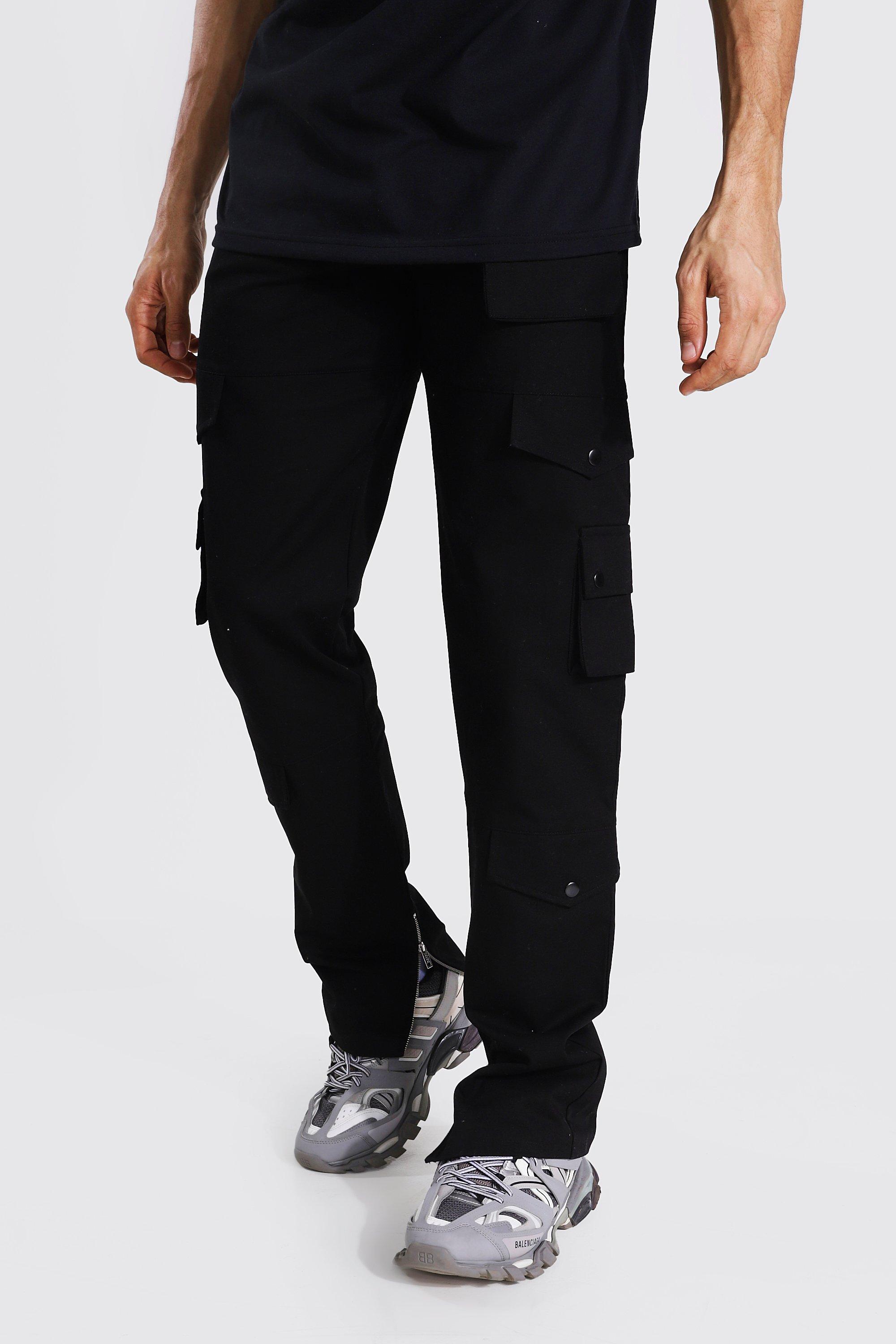 Relaxed Fit Crop Pants - Black - Men