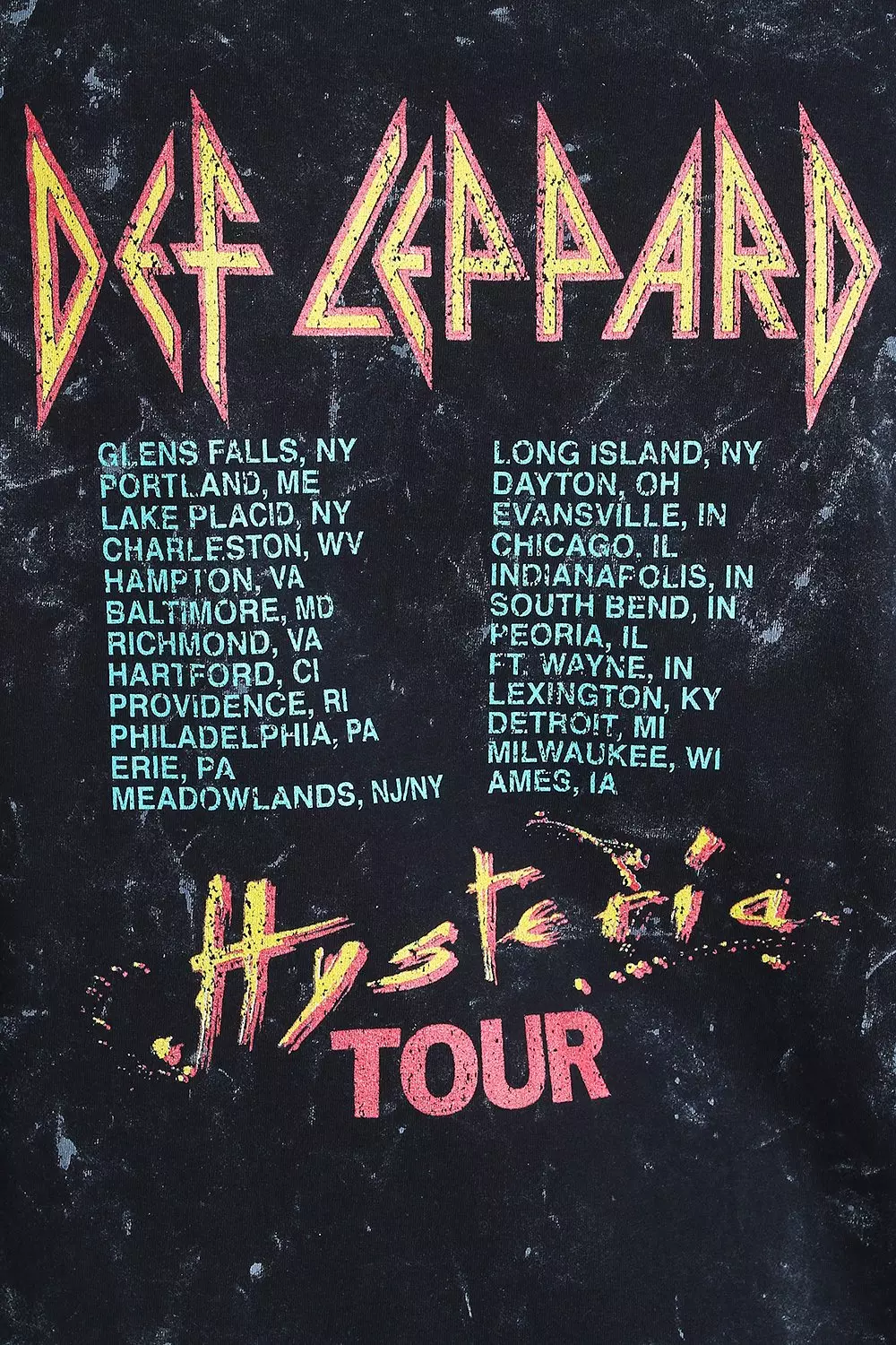 Charcoal Oversized Def Leppard Acid Wash T-Shirt alternative image