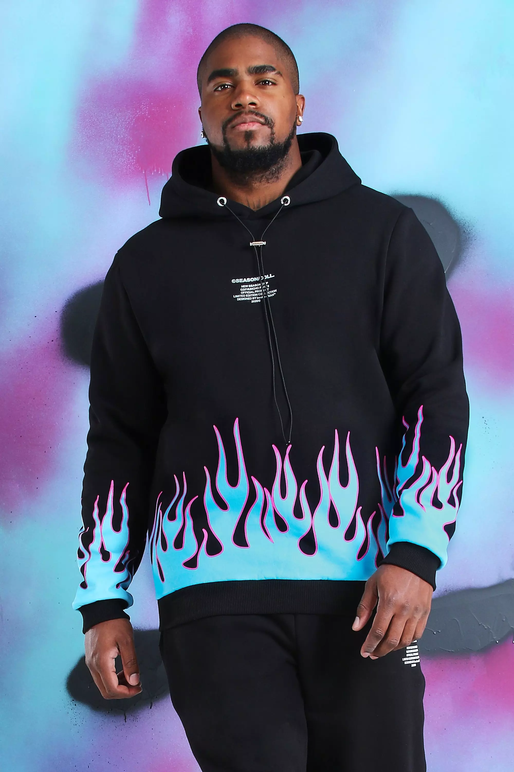 Boohooman flame hoodie outlet