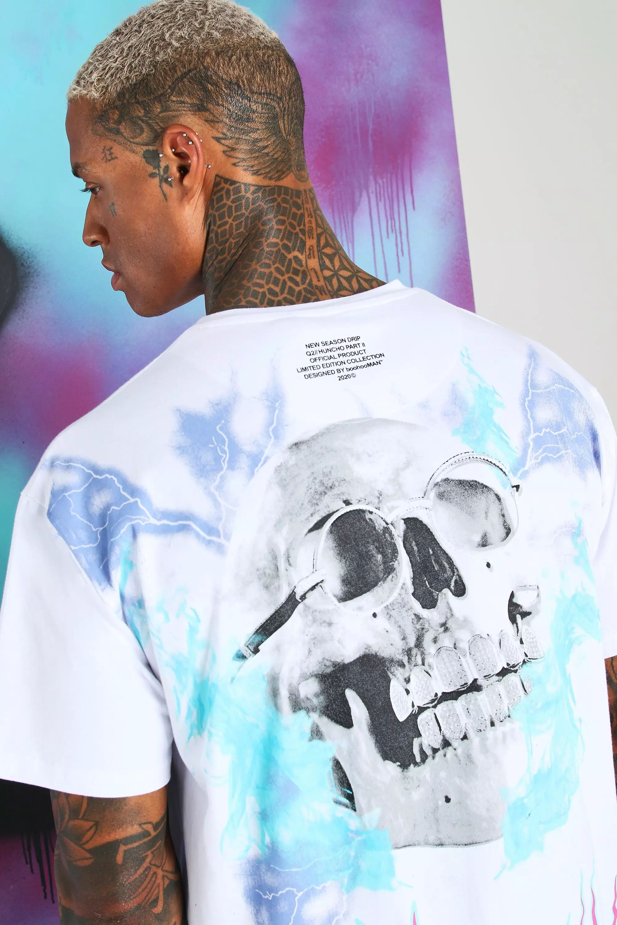 Quavo Loose Fit Skull And Flame T-Shirt | boohooMAN USA