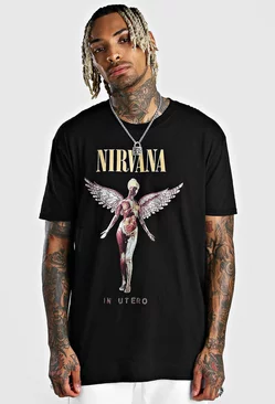 Oversized Nirvana License T-Shirt Black