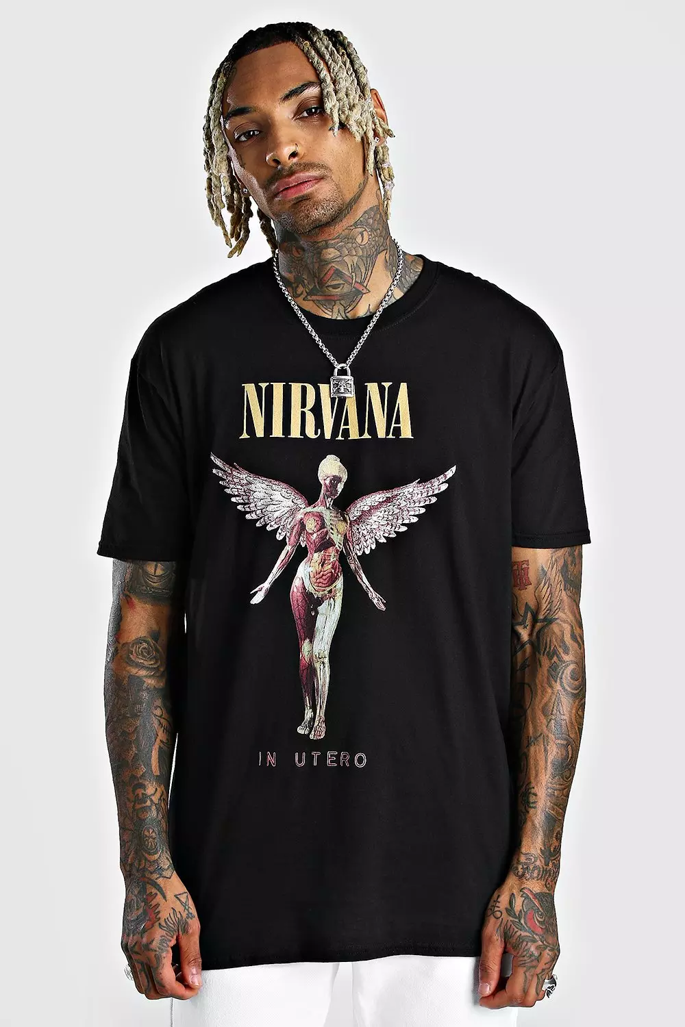 Oversized Nirvana License T Shirt boohooMAN UK