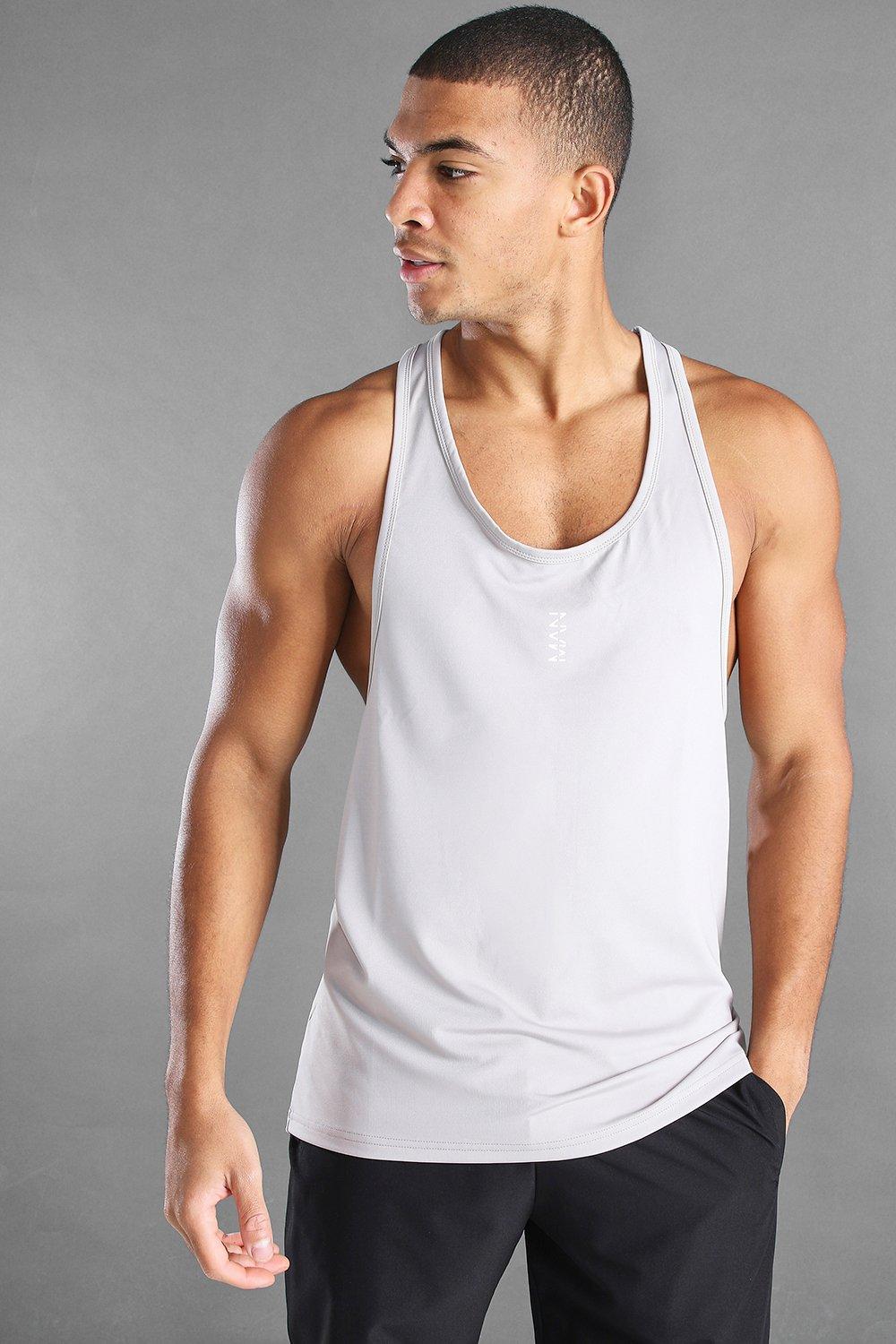 Man Active Gym Poly Gym Racer Tank Top