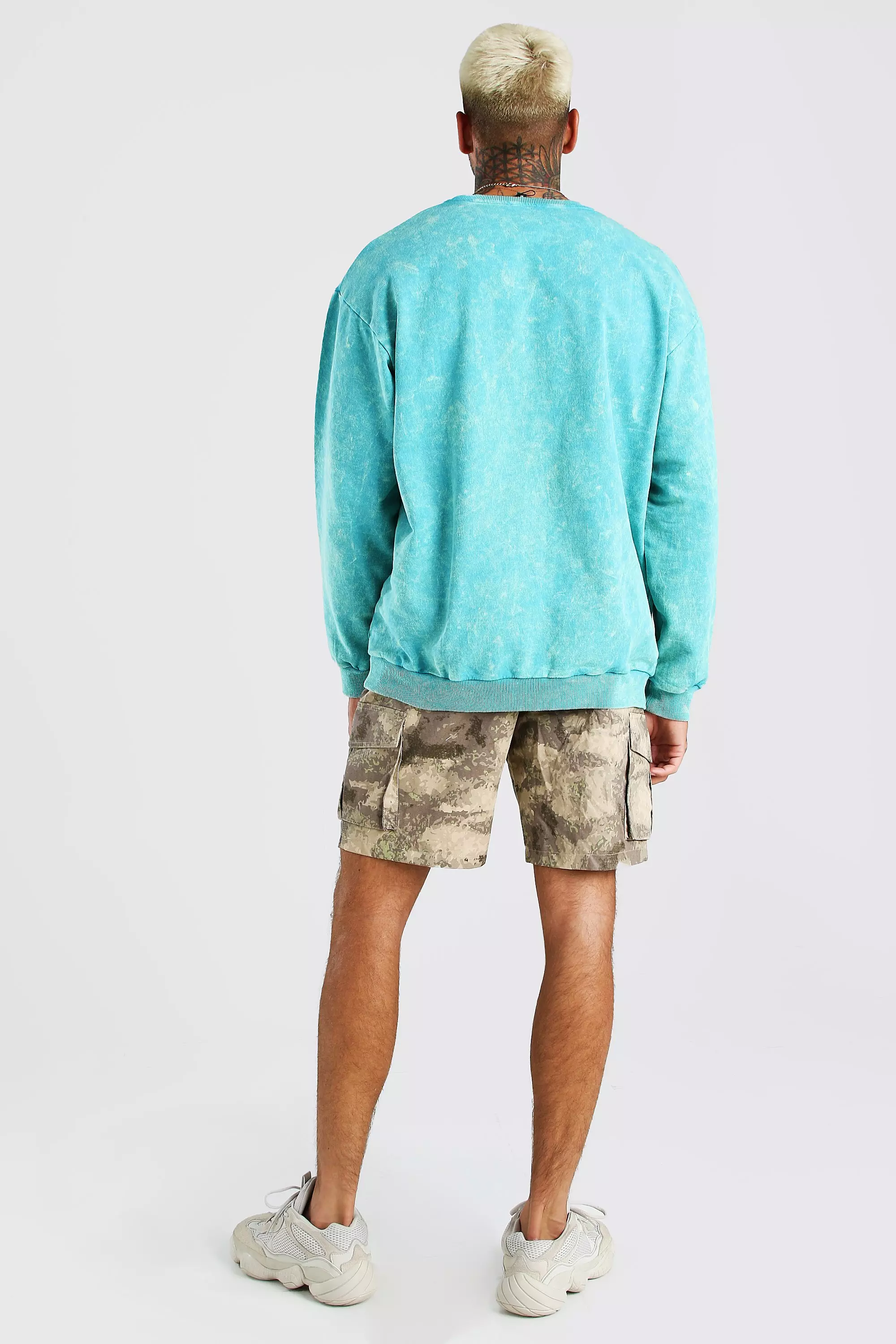 Felpa Oversize Beverly Hills In Lavaggio Acido immagine alternativa
