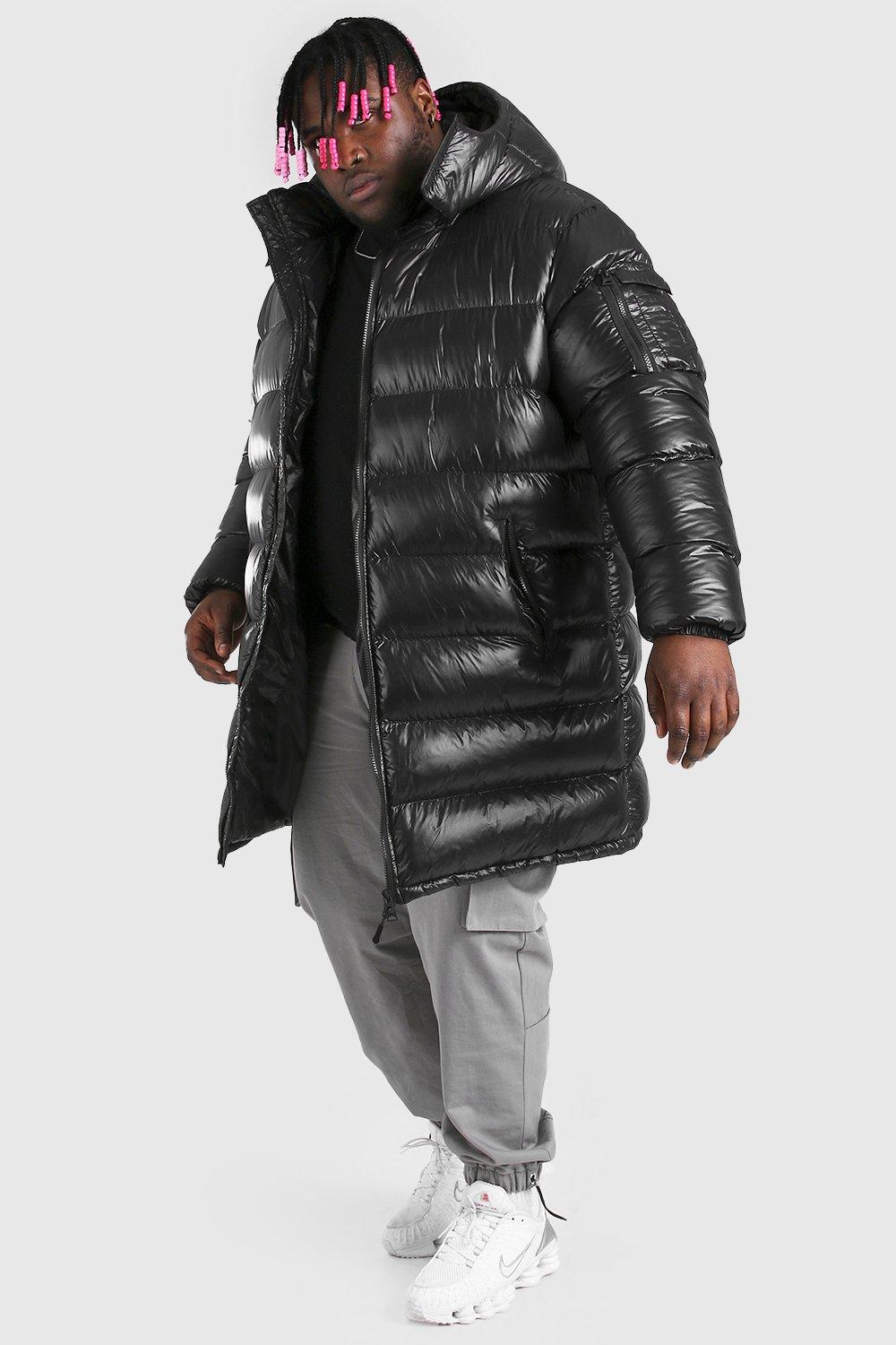 plus size longline puffer coat