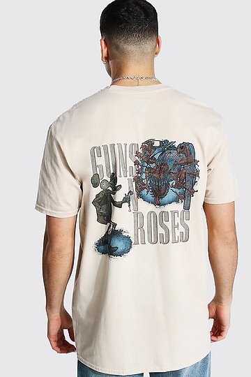 Oversized Guns N Roses Back License T-shirt | boohooMAN USA