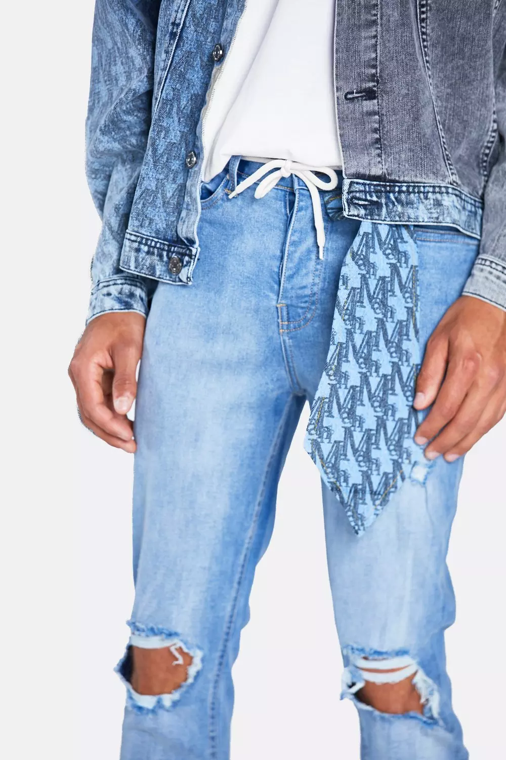 Jeans Man Stretch Skinny Fit Con Strappi & Rattoppi immagine alternativa
