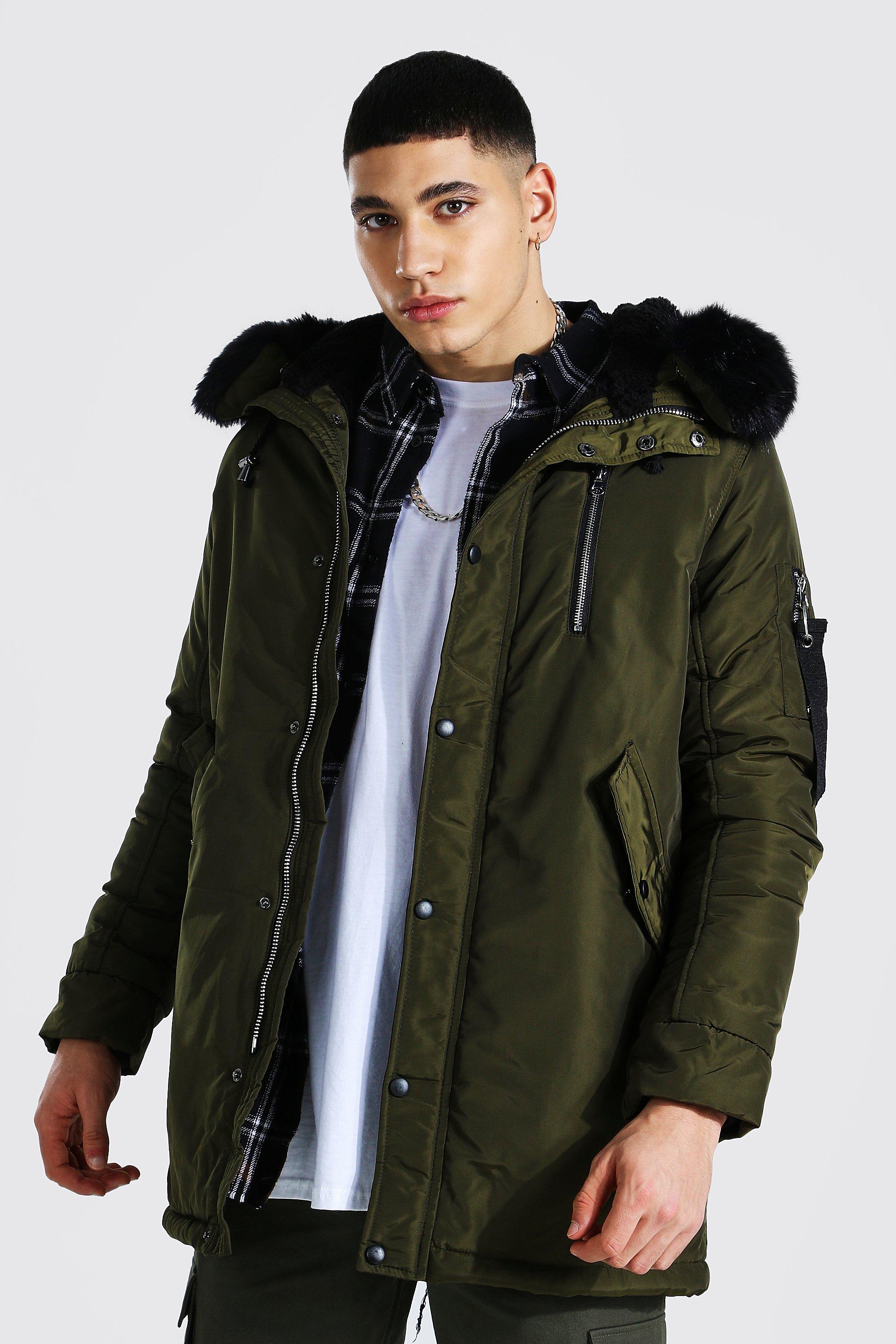 Ma1 parka with hot sale faux fur hood