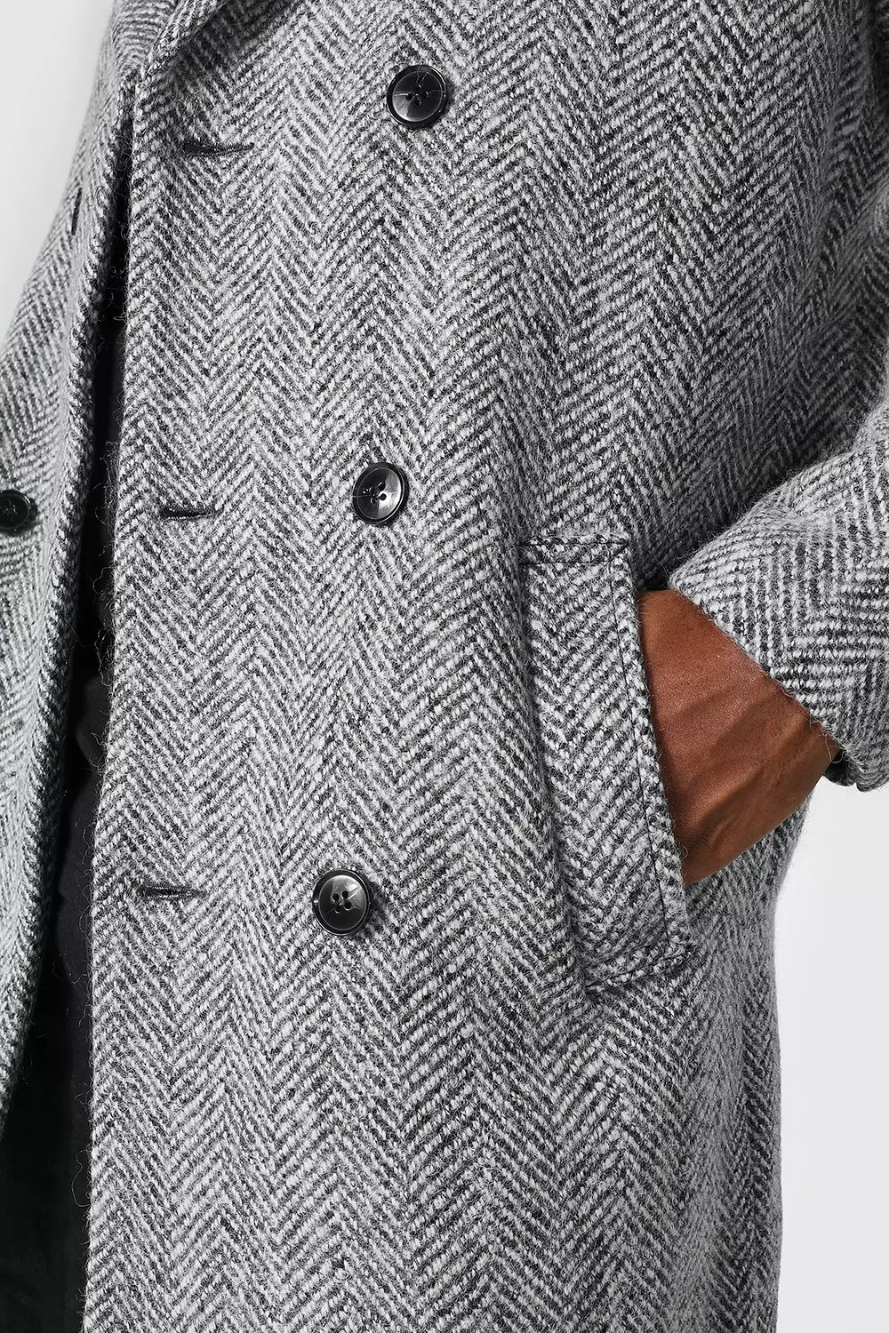 Grey herringbone coat mens online