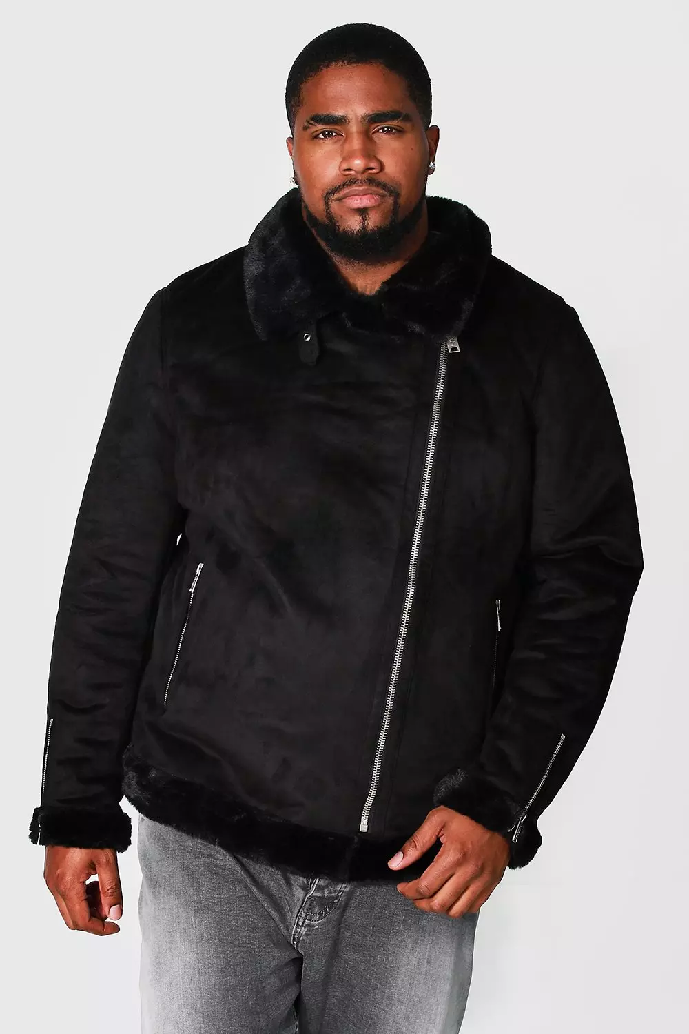 Plus size black suede jacket best sale