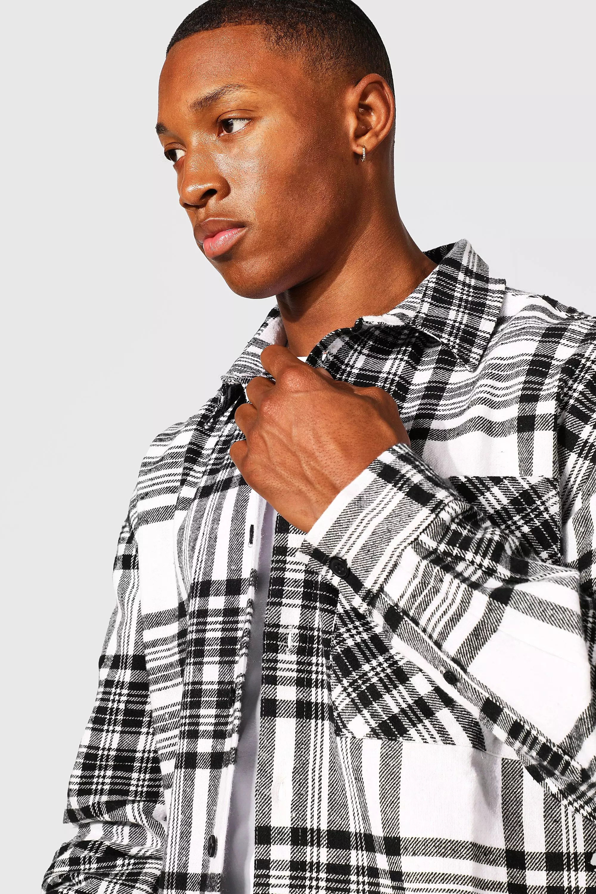 Oversized Flannel Shirt | boohooMAN USA