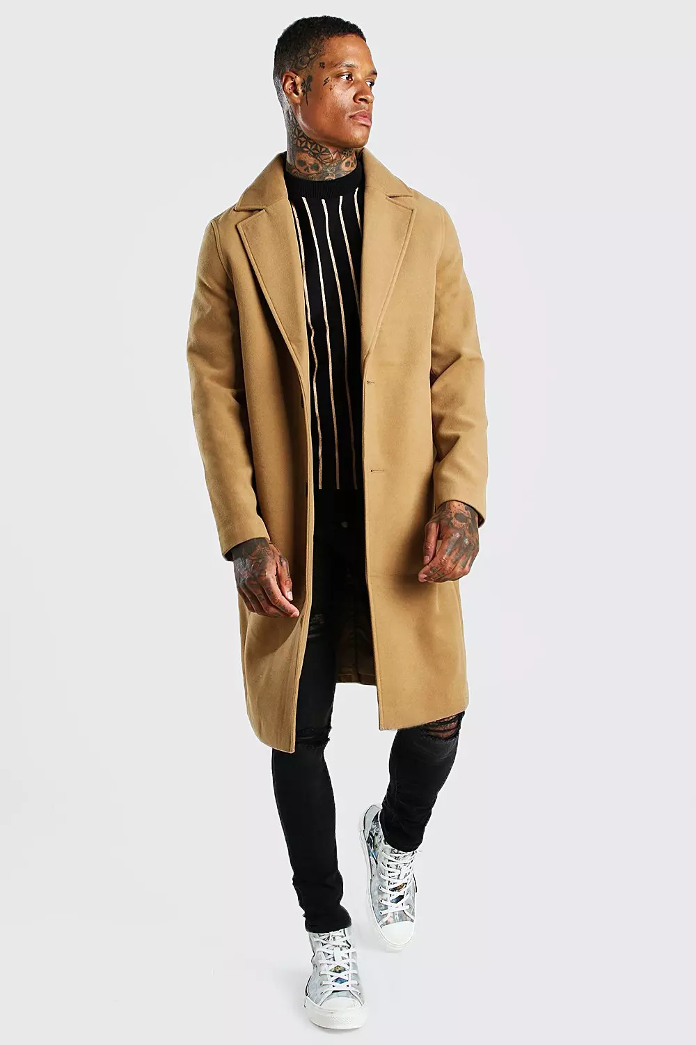 ジャケット・アウター Overcoat Dropped Shoulder Single Jacket Overcoat Dropped Shoulder Single Jacket