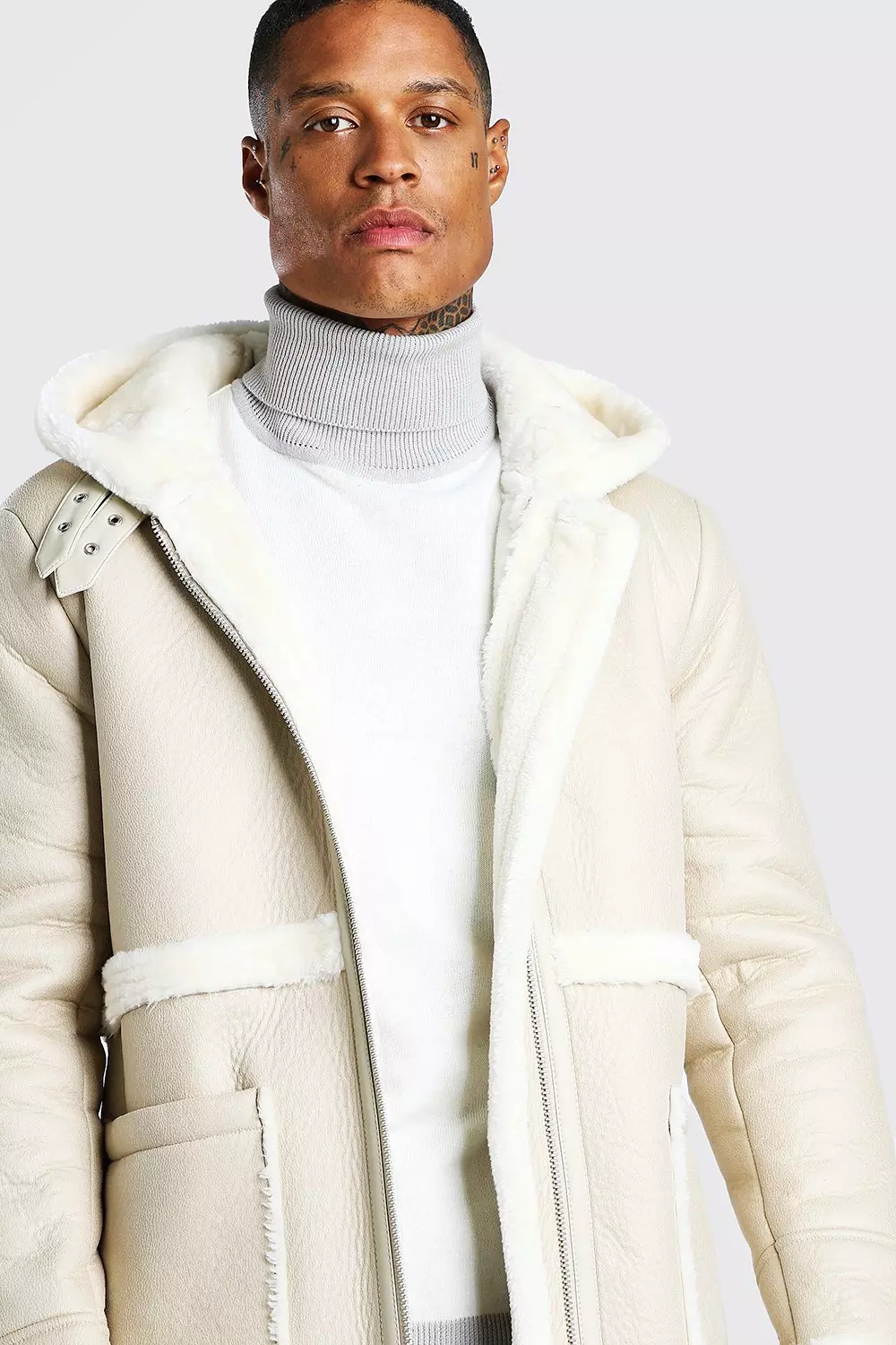 Veste style aviateur a capuche coupe boohooMAN FR