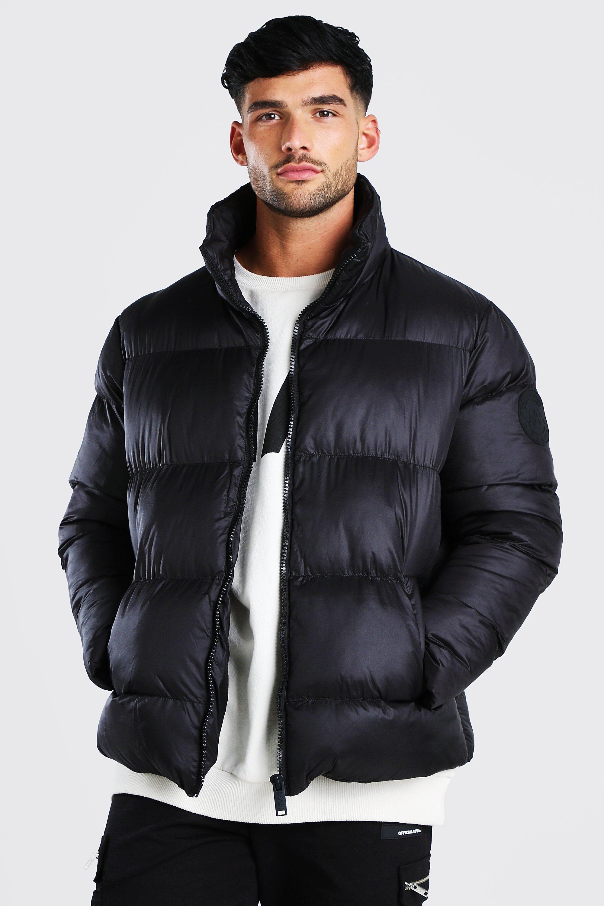 Boohooman black store puffer jacket