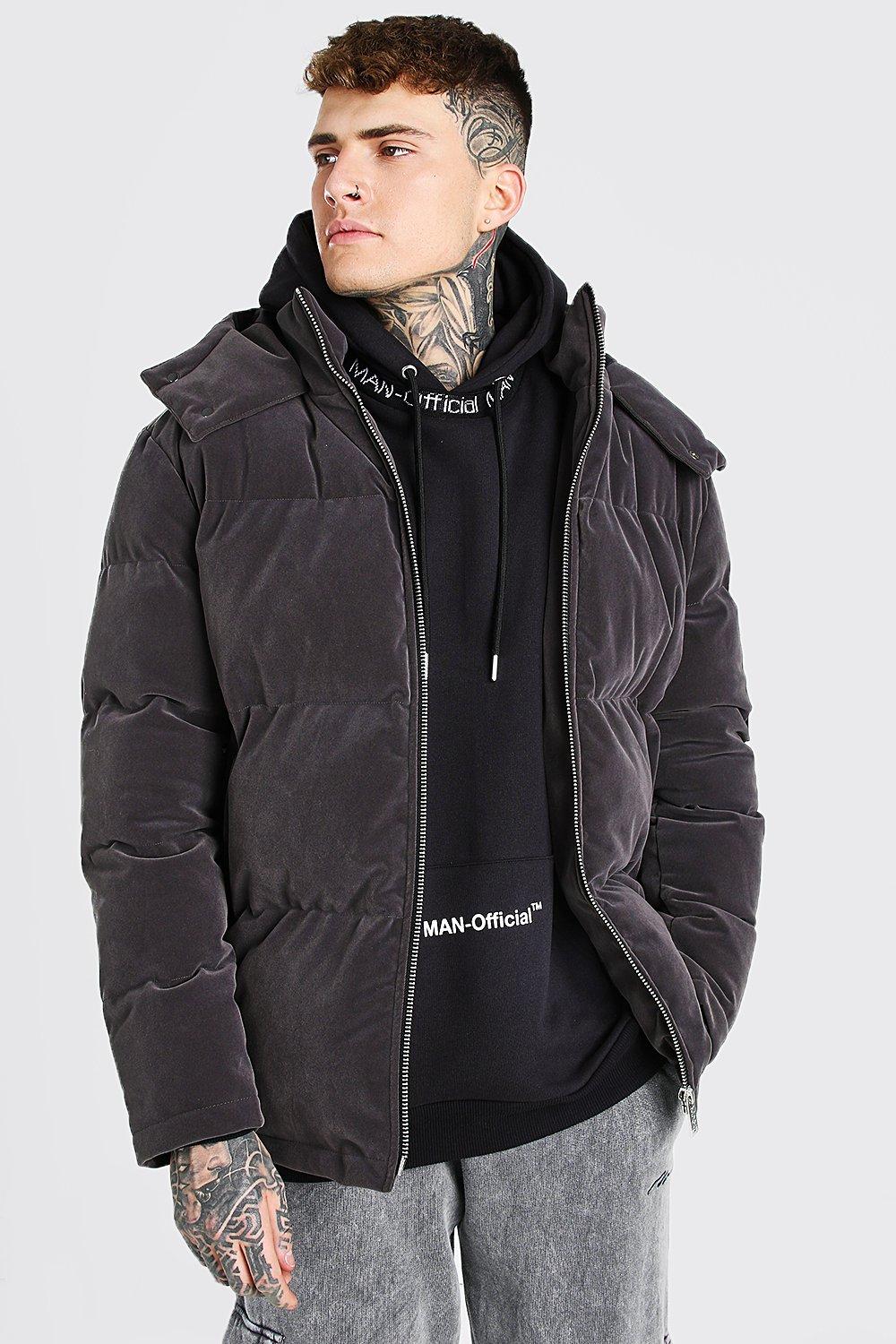 Velvet puffer sales jacket mens