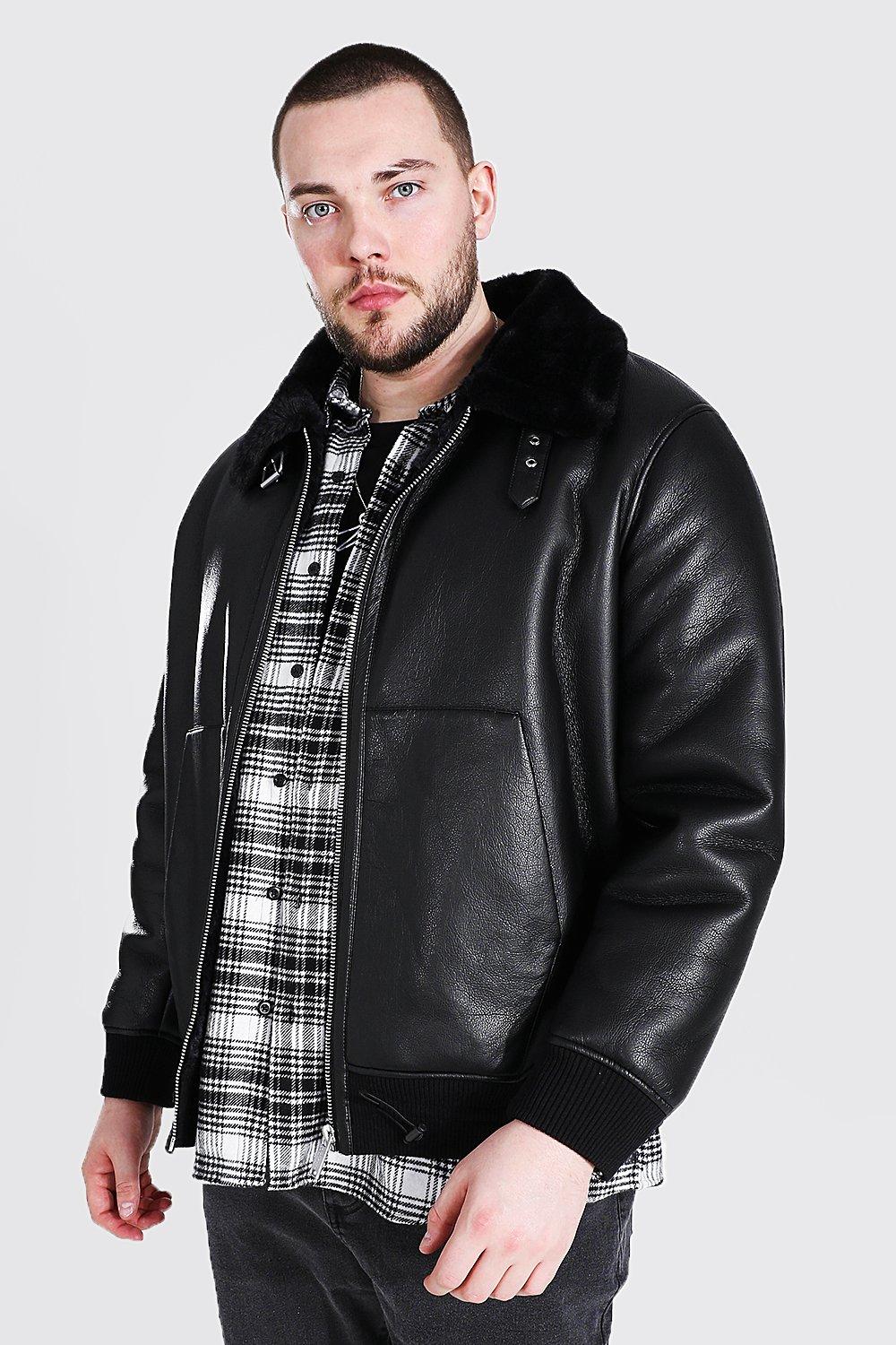 Boohooman on sale aviator jacket