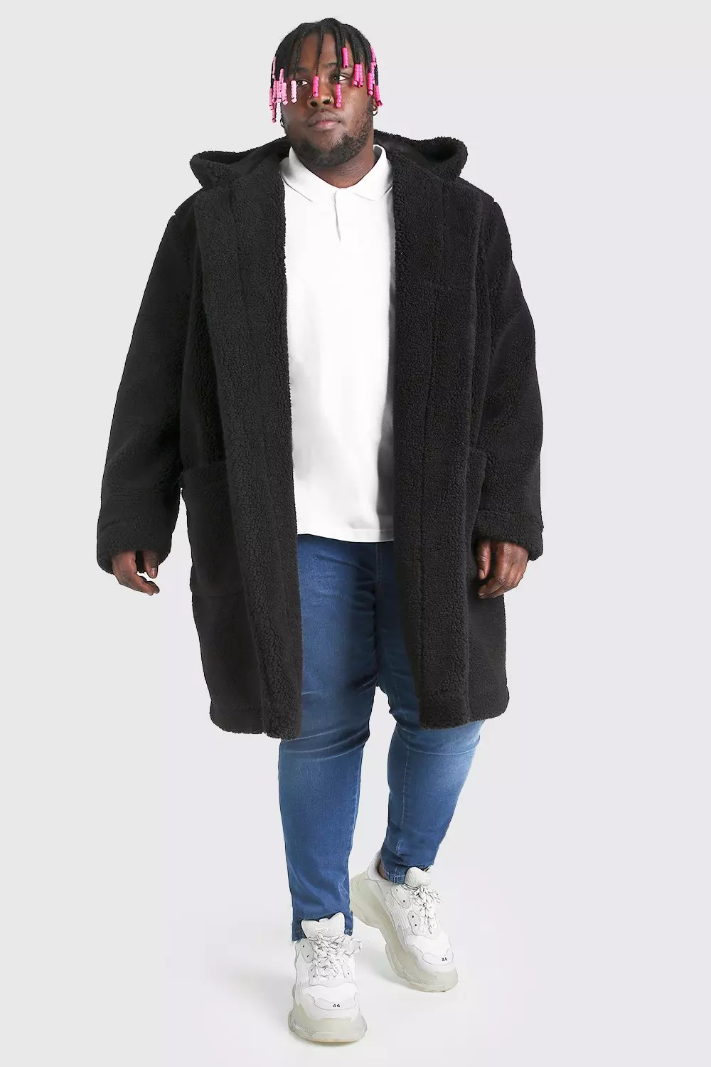 Plus size borg coat sale