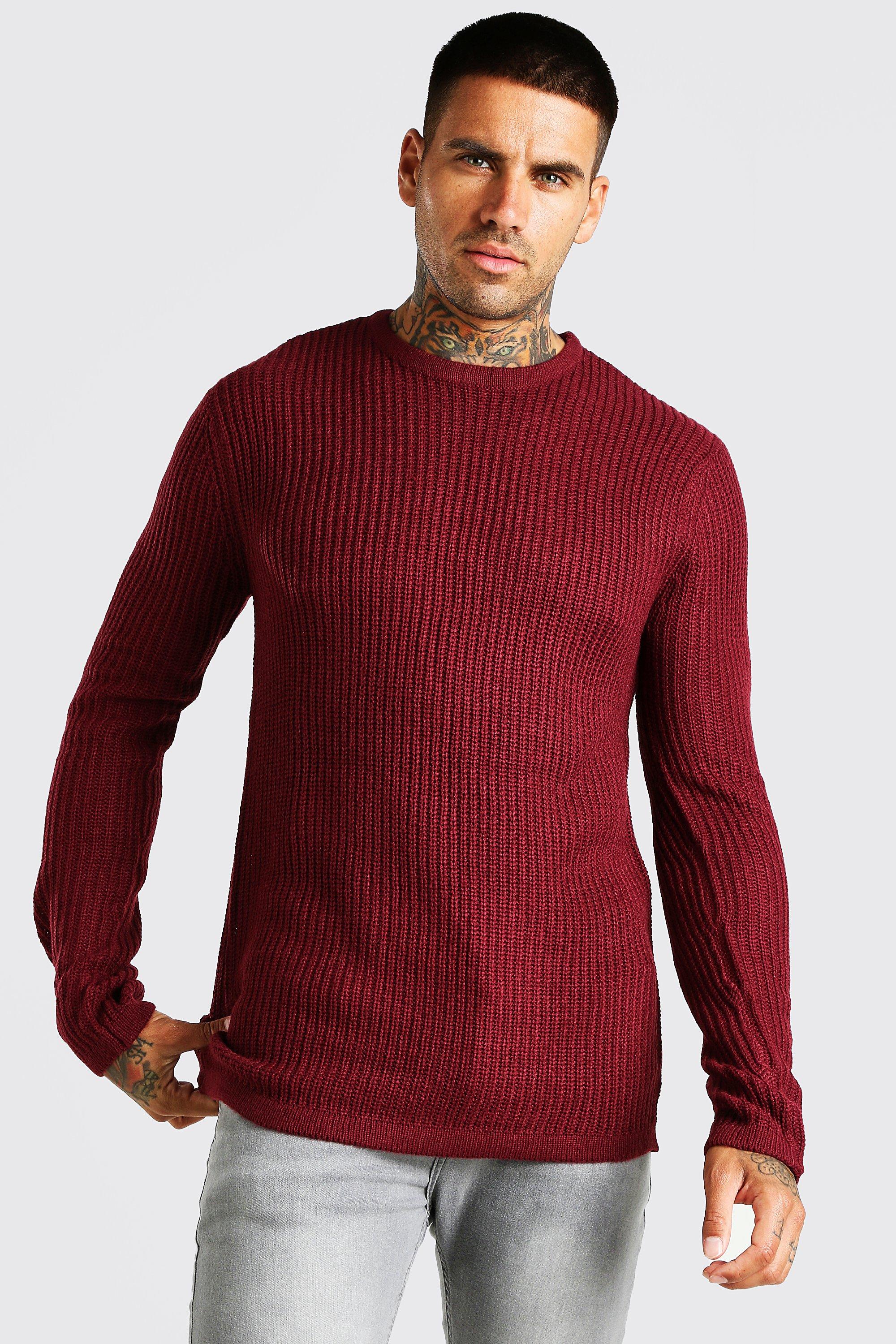 burgundy crew neck jumper