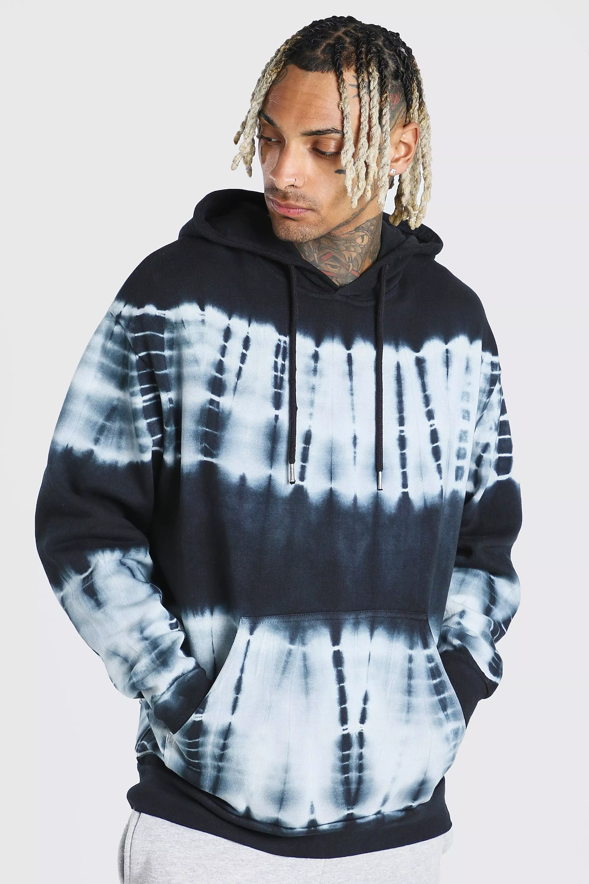 Oversized tie dye zip up hoodie sale