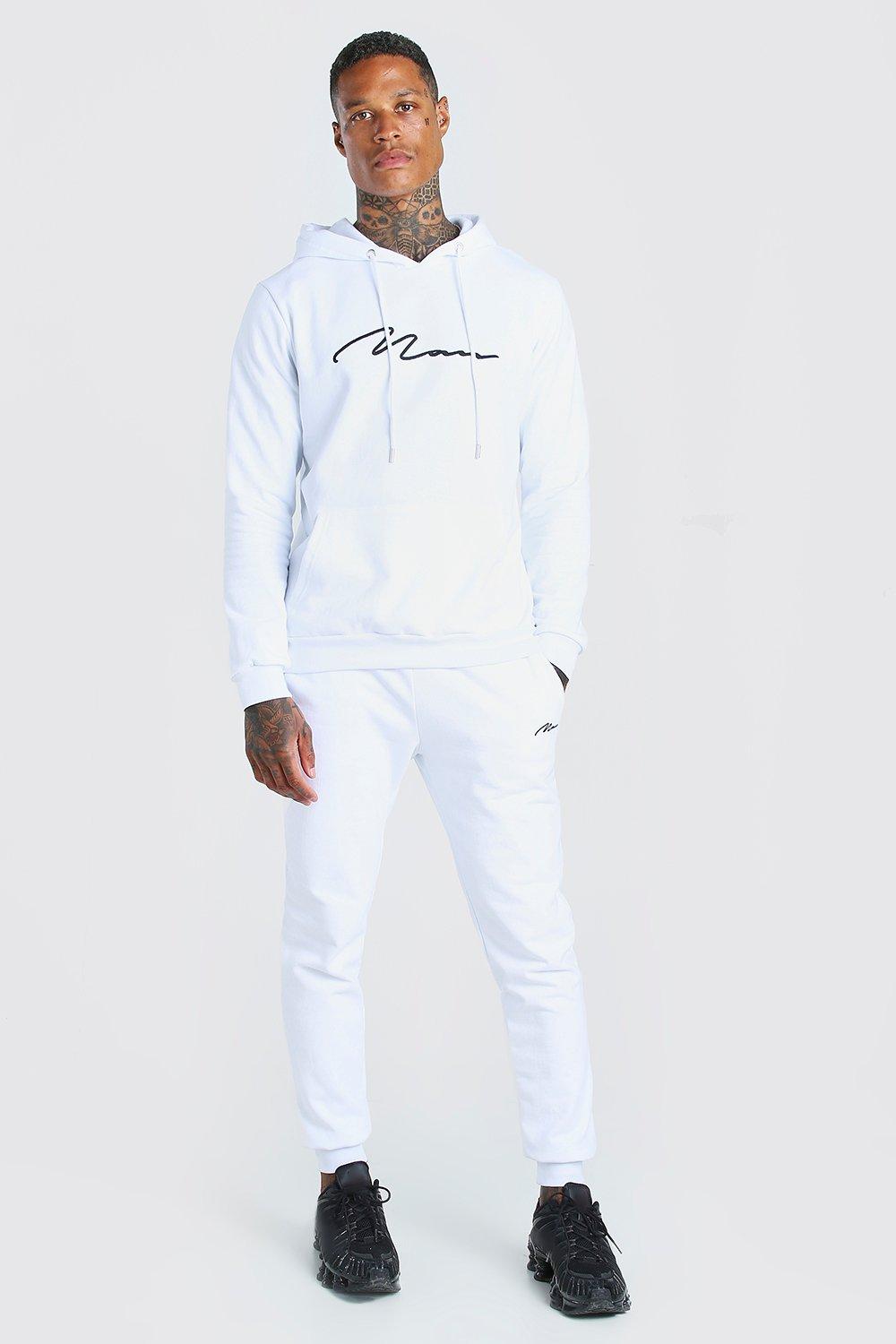 boohooman white tracksuit