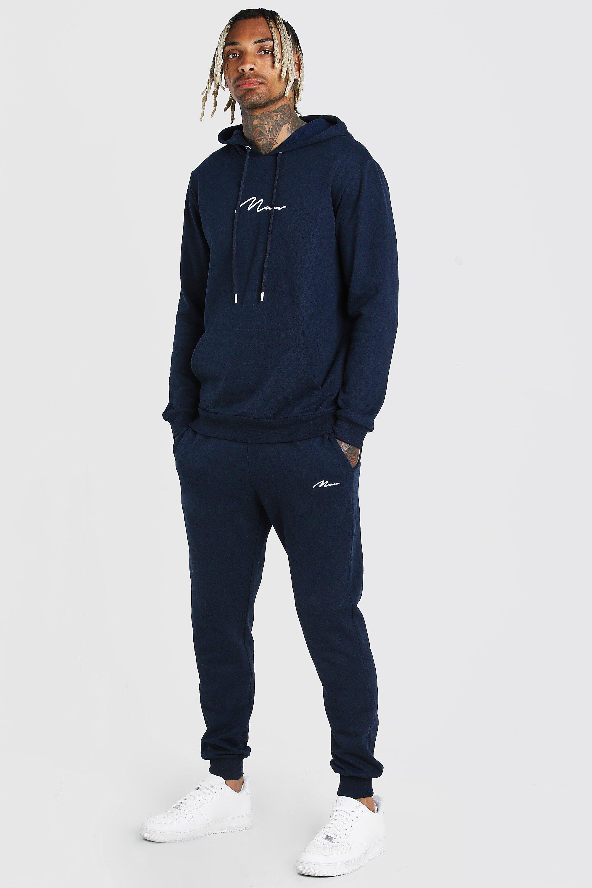 Boohooman cheap blue tracksuit