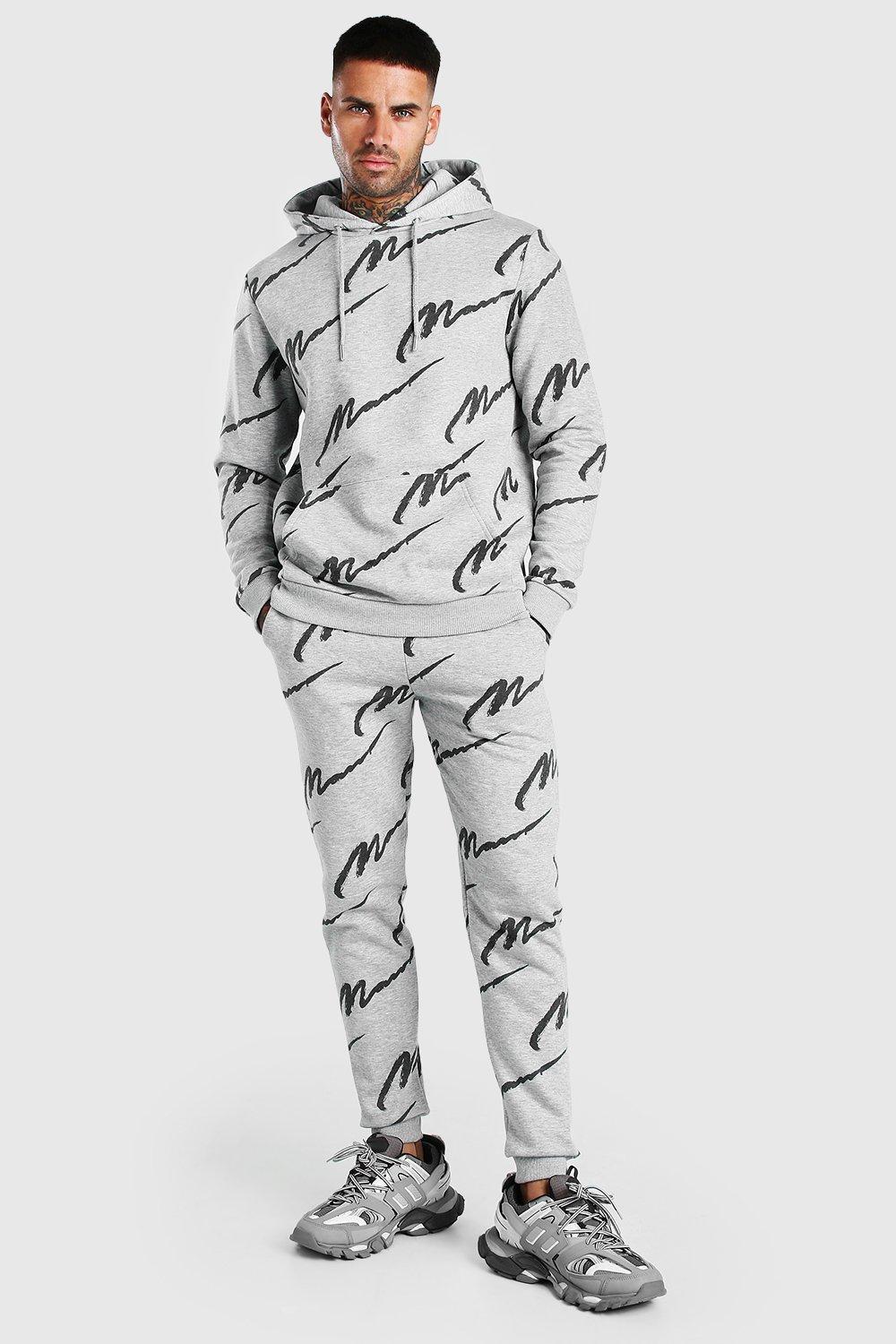 Boohooman all over hot sale man printed tracksuit