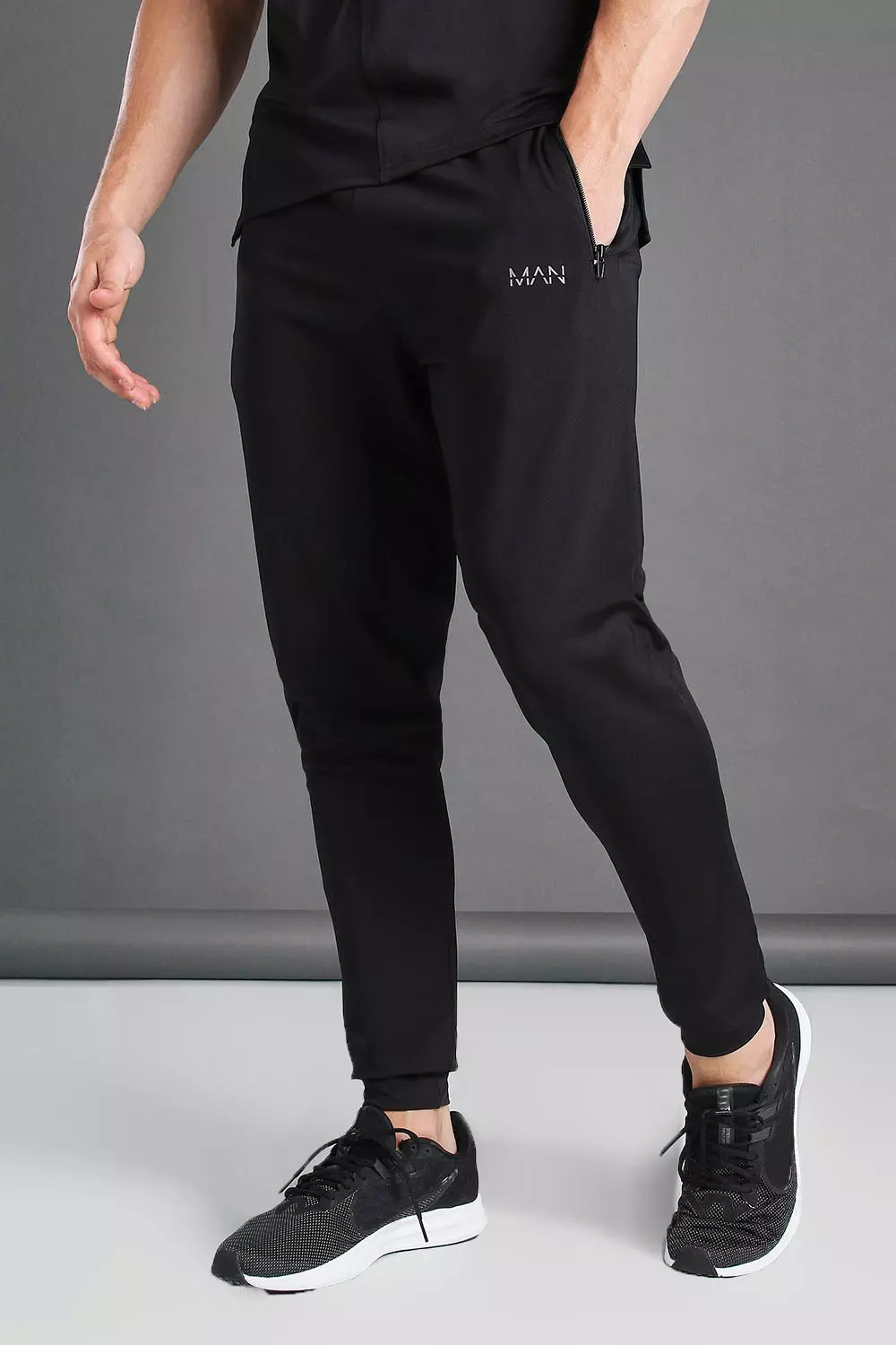 Skinny fit active gym joggers with zip pockets sale