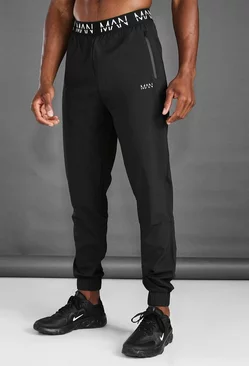 Man Active Gym Tapered Sweatpants Black