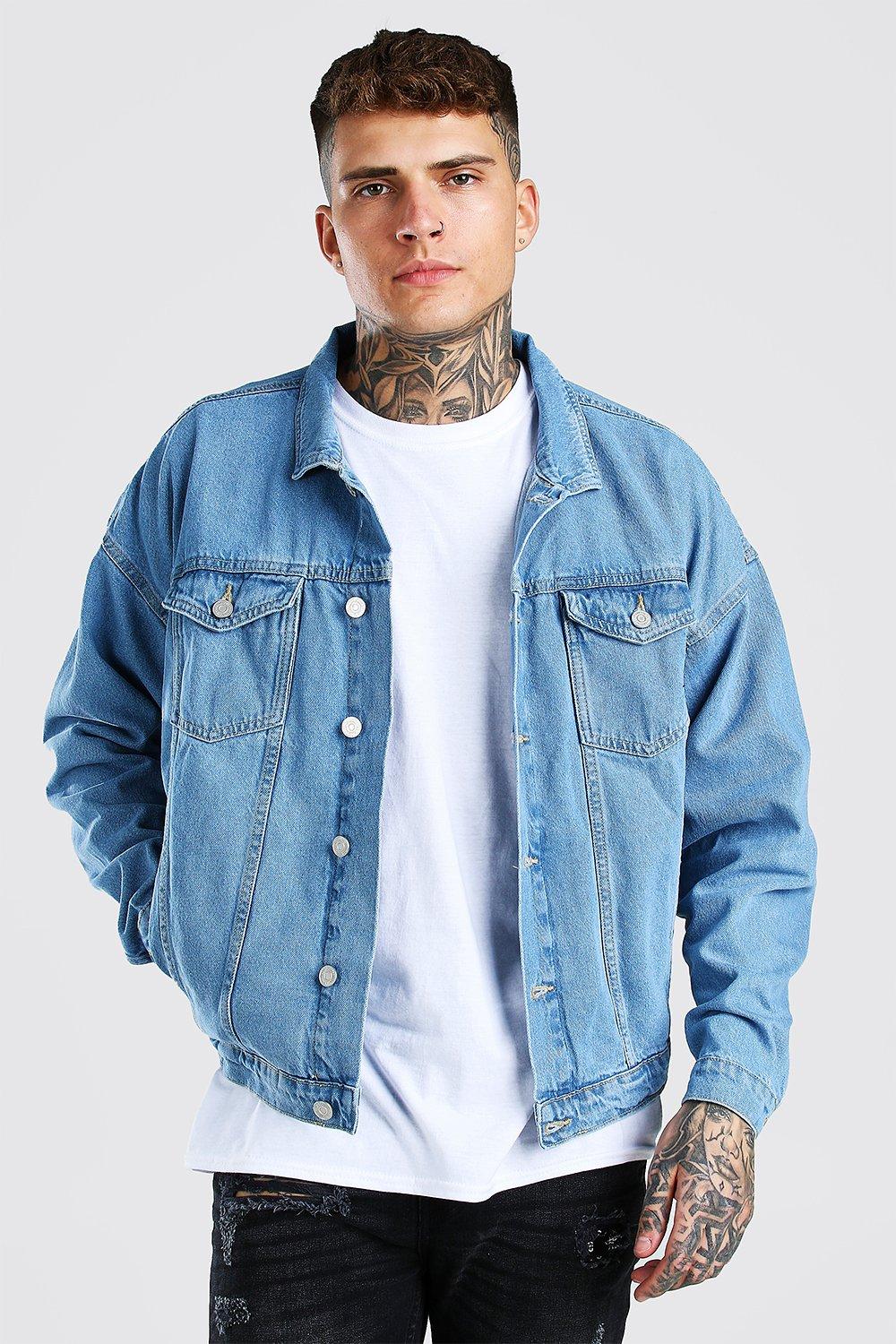 blue oversized denim jacket