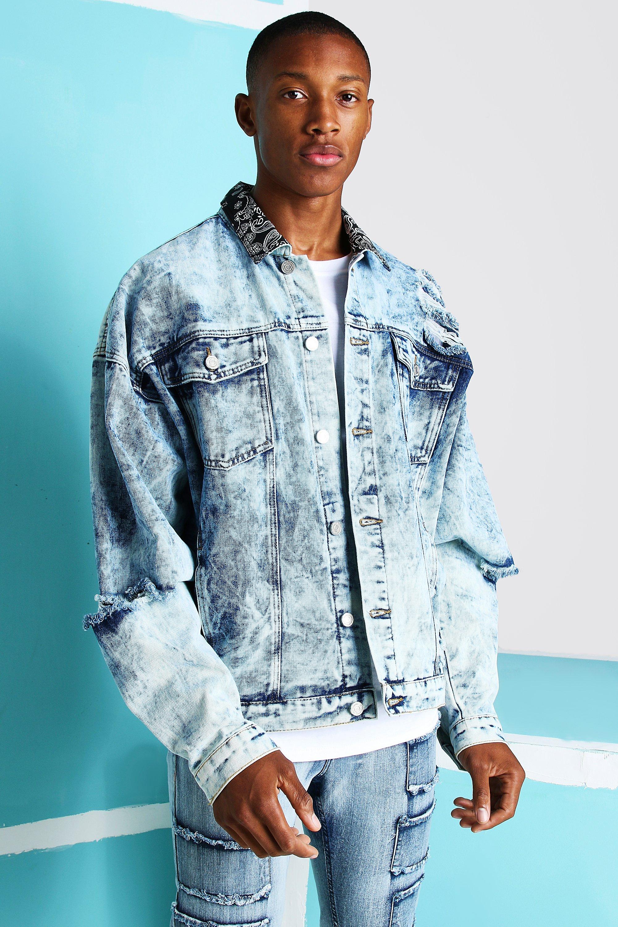 oversized ripped denim jacket