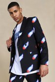 Black Skinny Basketball Double Breasted Suit Jacket