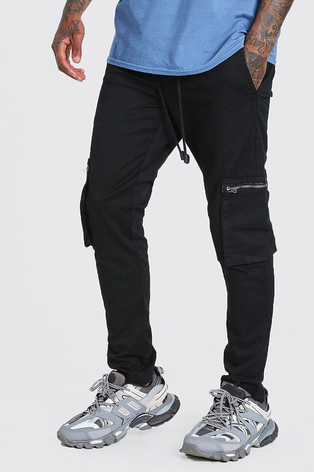 slim leg cargo trousers