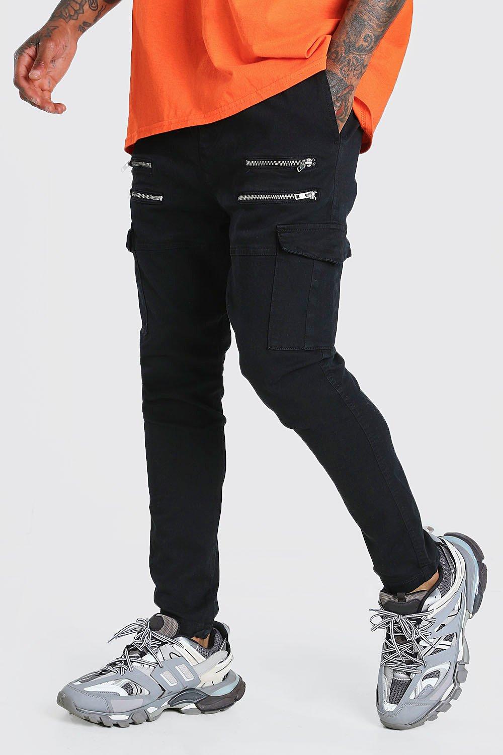 cargo jeans with zips