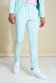 Mint Skinny Badged Suit Trousers